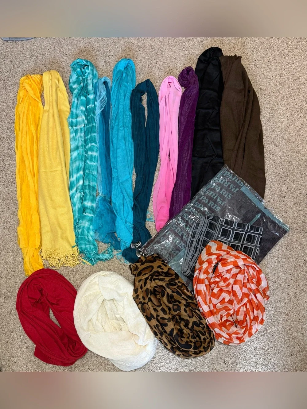 Colorful Mixed Scarf Lot - Multi Color